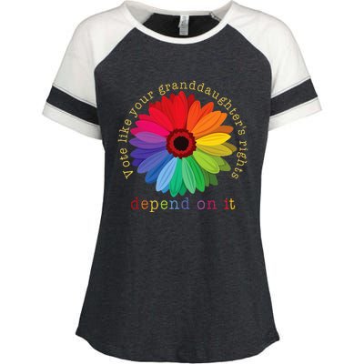 Vote Like Your GranddaughterS Rights Depend On It Enza Ladies Jersey Colorblock Tee