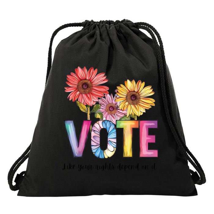 Vote Like Your Rights Depend On It Vote 2024 Drawstring Bag