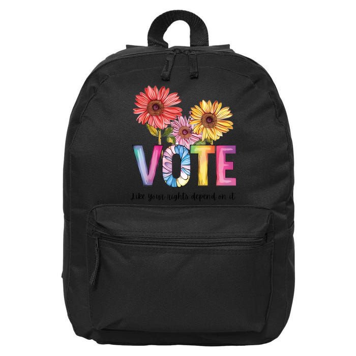 Vote Like Your Rights Depend On It Vote 2024 16 in Basic Backpack