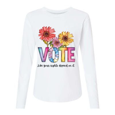 Vote Like Your Rights Depend On It Vote 2024 Womens Cotton Relaxed Long Sleeve T-Shirt