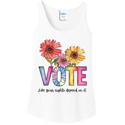 Vote Like Your Rights Depend On It Vote 2024 Ladies Essential Tank