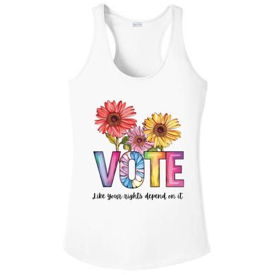 Vote Like Your Rights Depend On It Vote 2024 Ladies PosiCharge Competitor Racerback Tank