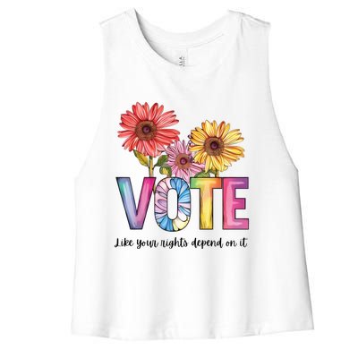 Vote Like Your Rights Depend On It Vote 2024 Women's Racerback Cropped Tank