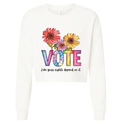 Vote Like Your Rights Depend On It Vote 2024 Cropped Pullover Crew