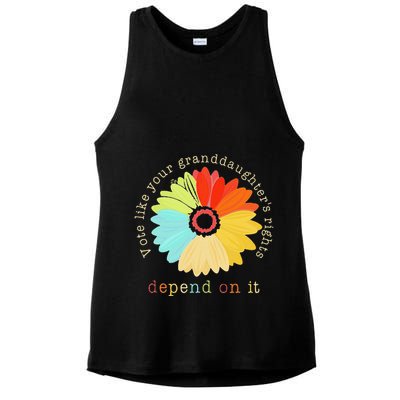 Vote Like Your GranddaughterS Rights Depend On It Feminist Ladies PosiCharge Tri-Blend Wicking Tank