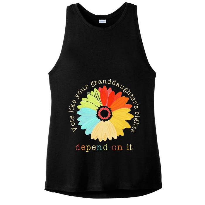 Vote Like Your GranddaughterS Rights Depend On It Feminist Ladies PosiCharge Tri-Blend Wicking Tank