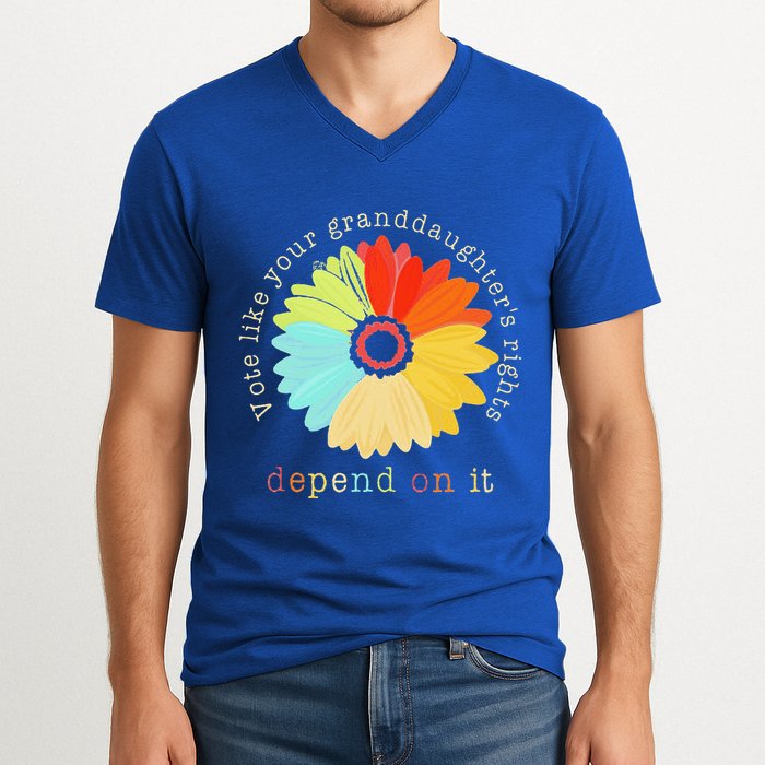 Vote Like Your GranddaughterS Rights Depend On It Feminist V-Neck T-Shirt