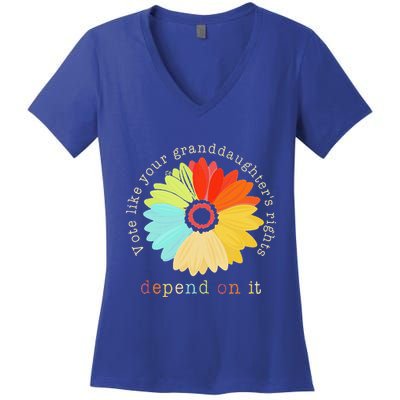 Vote Like Your GranddaughterS Rights Depend On It Feminist Women's V-Neck T-Shirt