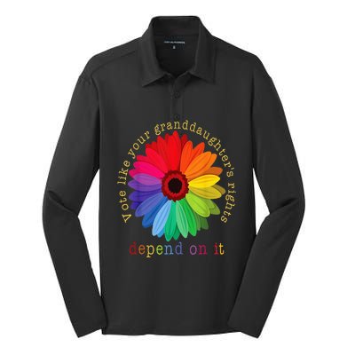 Vote Like Your GranddaughterS Rights Silk Touch Performance Long Sleeve Polo