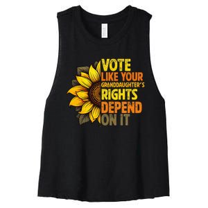 Vote Like Your Granddaughters Rights Depend On It Women's Racerback Cropped Tank