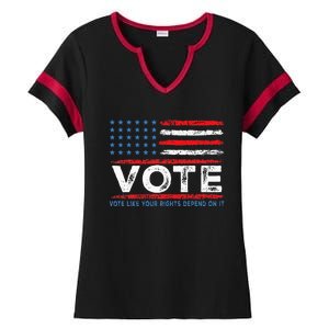 Vote Like Your Rights Depend On It 2024 Election Ladies Halftime Notch Neck Tee