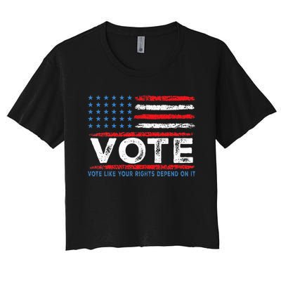 Vote Like Your Rights Depend On It 2024 Election Women's Crop Top Tee