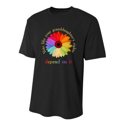 Vote Like Your Granddaughters Rights Depend On It Youth Performance Sprint T-Shirt