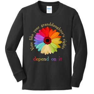 Vote Like Your Granddaughters Rights Depend On It Kids Long Sleeve Shirt