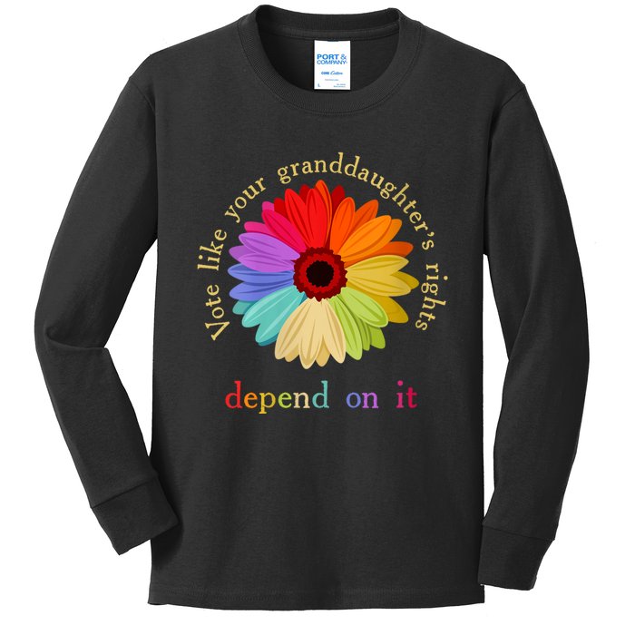 Vote Like Your Granddaughters Rights Depend On It Kids Long Sleeve Shirt