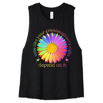 Vote Like Your GranddaughterS Rights Depend On It Women's Racerback Cropped Tank