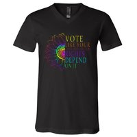 Vote Like Your Daughters Granddaughters Rights Depend On It V-Neck T-Shirt