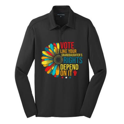 Vote Like Your Daughters Granddaughters Rights Silk Touch Performance Long Sleeve Polo