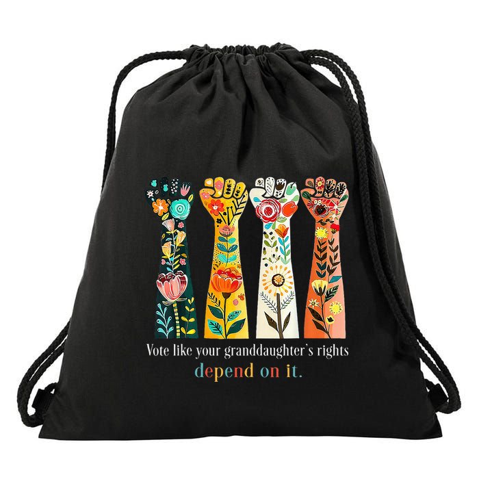 Vote Like Your Granddaughters Rights Depend On It Drawstring Bag