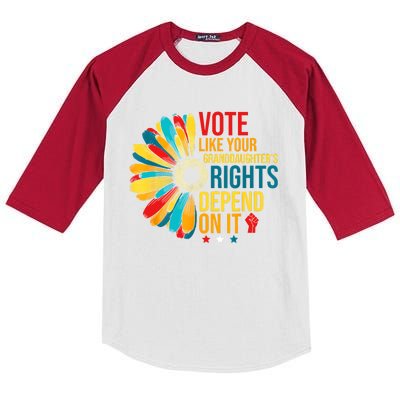 Vote Like Your Daughters Granddaughters Rights Depend On It Kids Colorblock Raglan Jersey