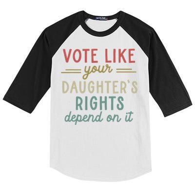 Vote Like Your Daughter’S Rights Depend On It Kids Colorblock Raglan Jersey