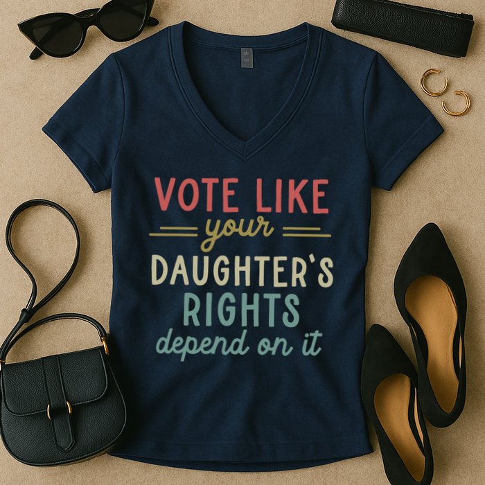 Vote Like Your Daughter’S Rights Depend On It Women's V-Neck T-Shirt