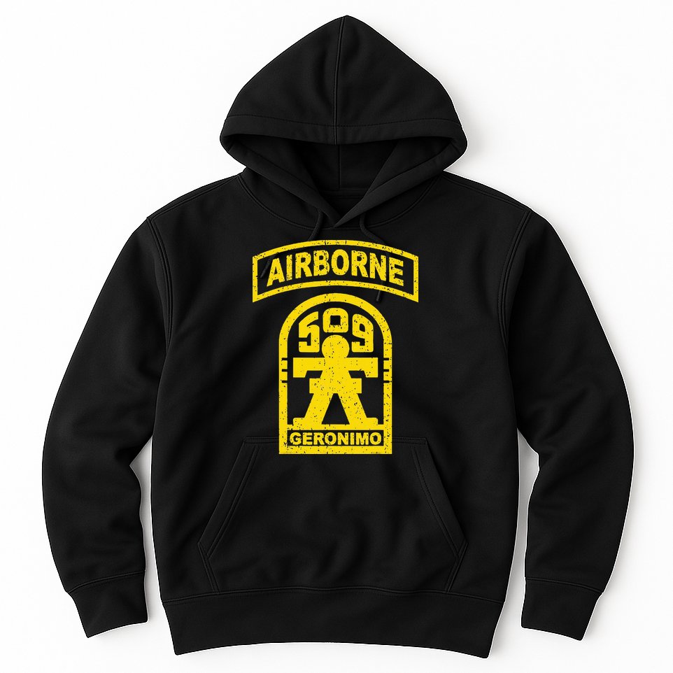 Vintage Mod 1 Geronimo 509th Airborne Parachute Infantry Hoodie