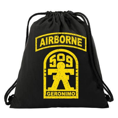 Vintage Mod 1 Geronimo 509th Airborne Parachute Infantry Drawstring Bag