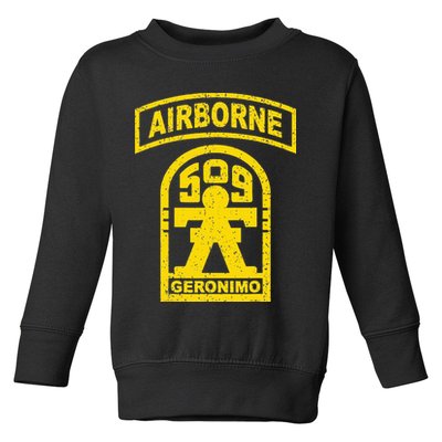 Vintage Mod 1 Geronimo 509th Airborne Parachute Infantry Toddler Sweatshirt