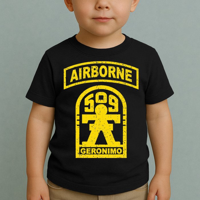 Vintage Mod 1 Geronimo 509th Airborne Parachute Infantry Toddler T-Shirt