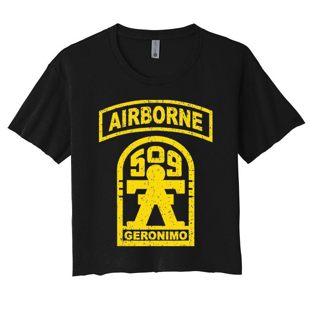 Vintage Mod 1 Geronimo 509th Airborne Parachute Infantry Crop Top