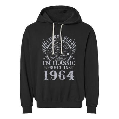 Vintage Motorcycle 1964 Birthday 60th Biker 60 Years Old Garment-Dyed Fleece Hoodie