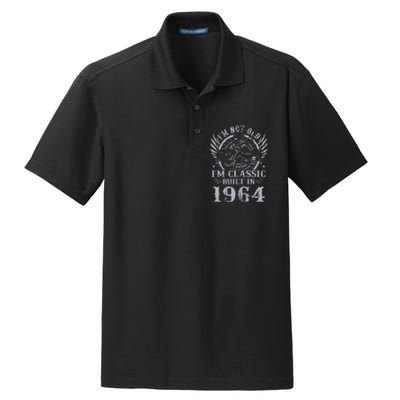 Vintage Motorcycle 1964 Birthday 60th Biker 60 Years Old Dry Zone Grid Polo