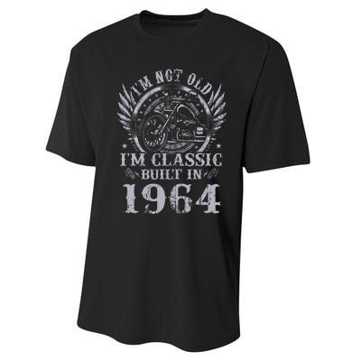 Vintage Motorcycle 1964 Birthday 60th Biker 60 Years Old Performance Sprint T-Shirt