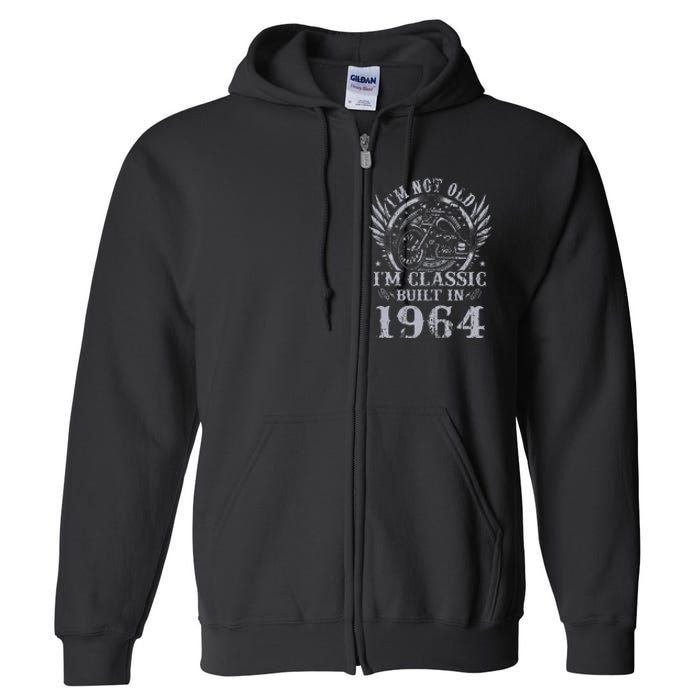 Vintage Motorcycle 1964 Birthday 60th Biker 60 Years Old Full Zip Hoodie