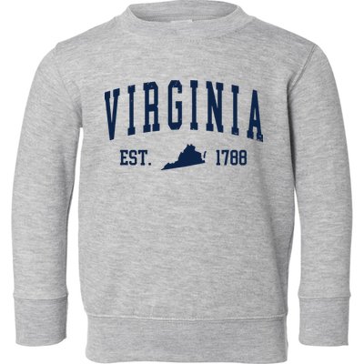 Virginia Map 1788 Vintage Souvenirs Virginia Toddler Sweatshirt