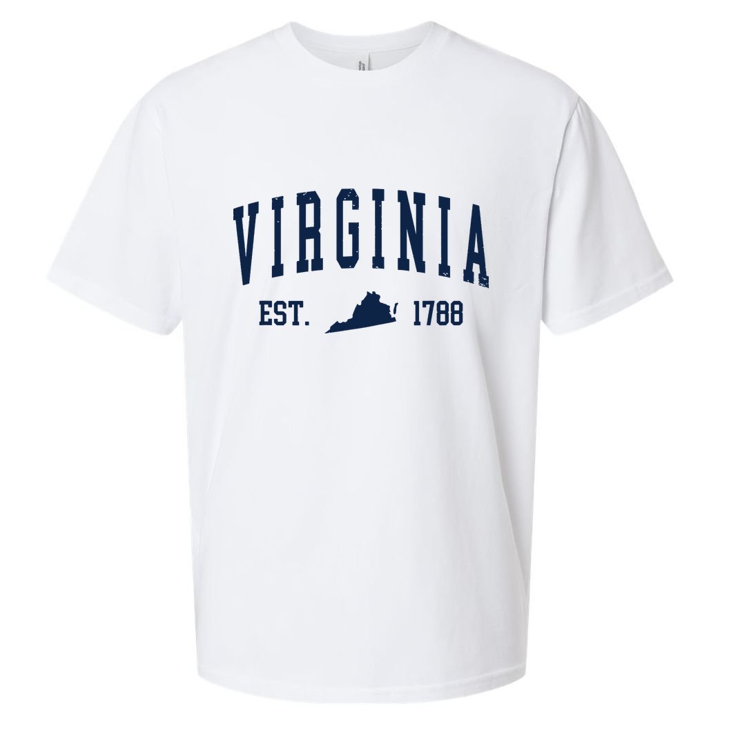 Virginia Map 1788 Vintage Souvenirs Virginia Sueded Cloud Jersey T-Shirt