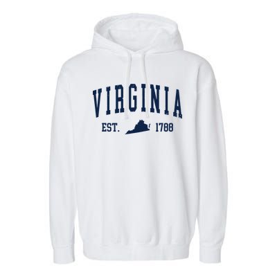 Virginia Map 1788 Vintage Souvenirs Virginia Garment-Dyed Fleece Hoodie