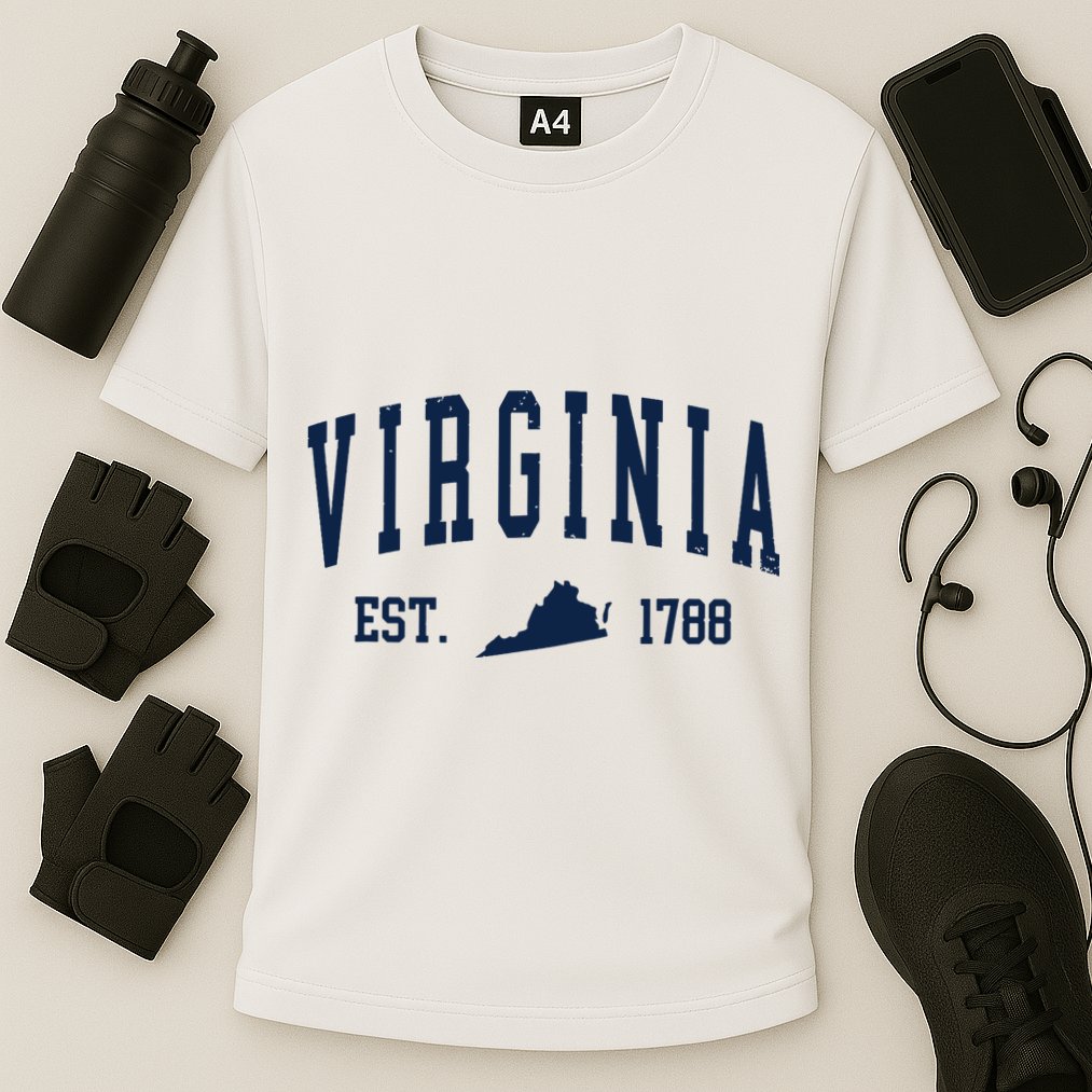 Virginia Map 1788 Vintage Souvenirs Virginia Cooling Performance Crew T-Shirt