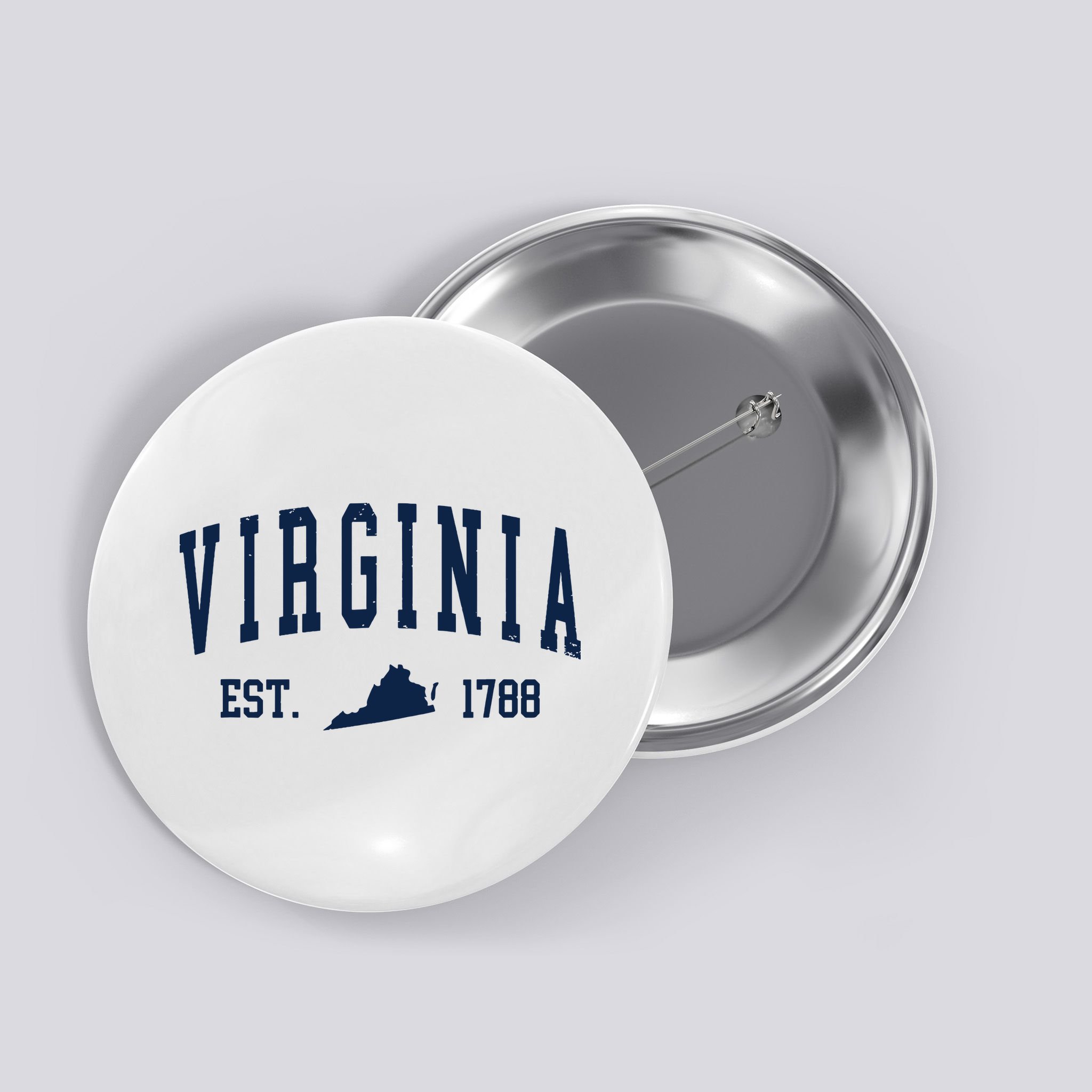 Virginia Map 1788 Vintage Souvenirs Virginia Button