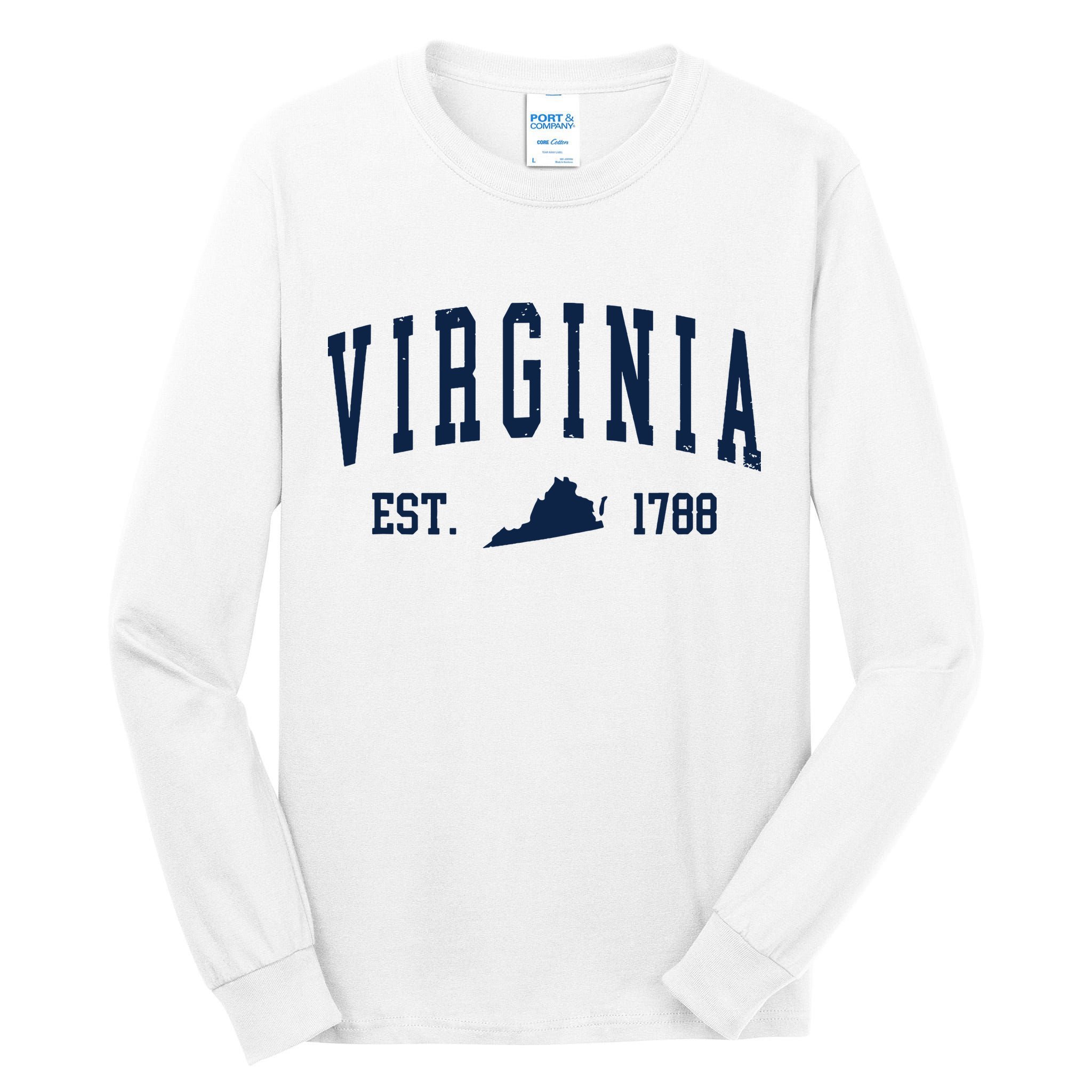 Virginia Map 1788 Vintage Souvenirs Virginia Tall Long Sleeve T-Shirt