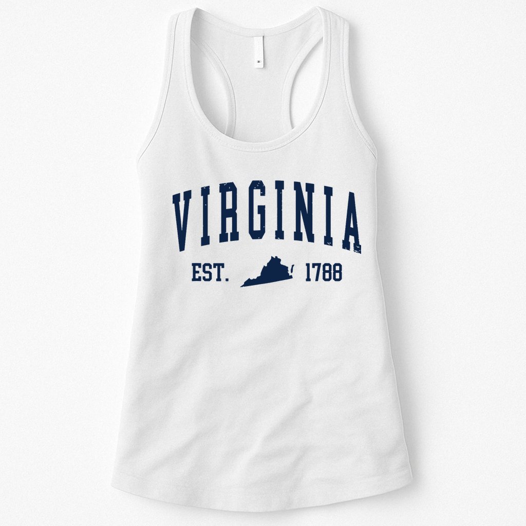 Virginia Map 1788 Vintage Souvenirs Virginia Womens Tank Top