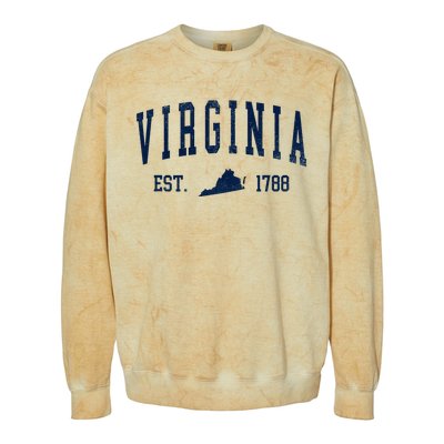 Virginia Map 1788 Vintage Souvenirs Virginia Colorblast Crewneck Sweatshirt