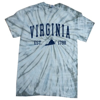 Virginia Map 1788 Vintage Souvenirs Virginia Tie-Dye T-Shirt