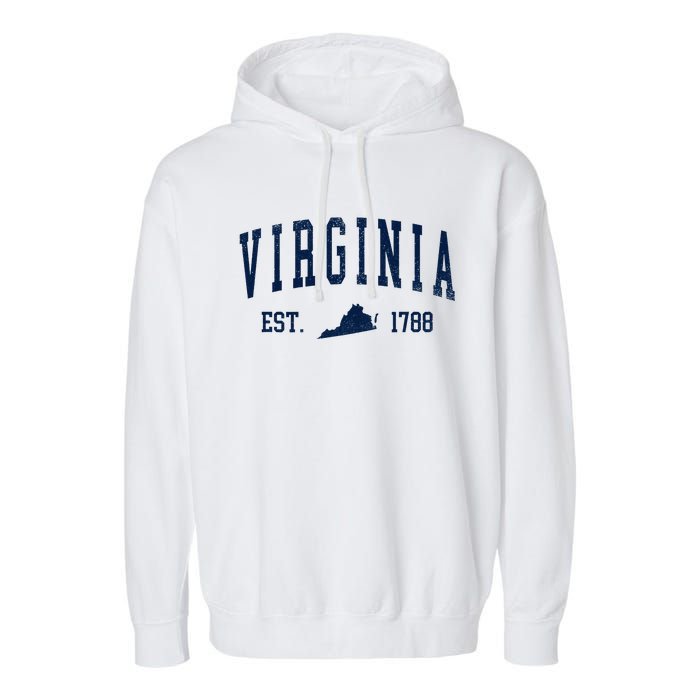 Virginia Map 1788 Vintage Souvenirs Virginia Garment-Dyed Fleece Hoodie