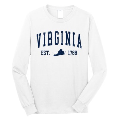 Virginia Map 1788 Vintage Souvenirs Virginia Long Sleeve Shirt