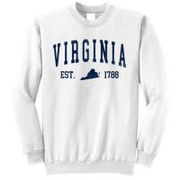 Virginia Map 1788 Vintage Souvenirs Virginia Sweatshirt