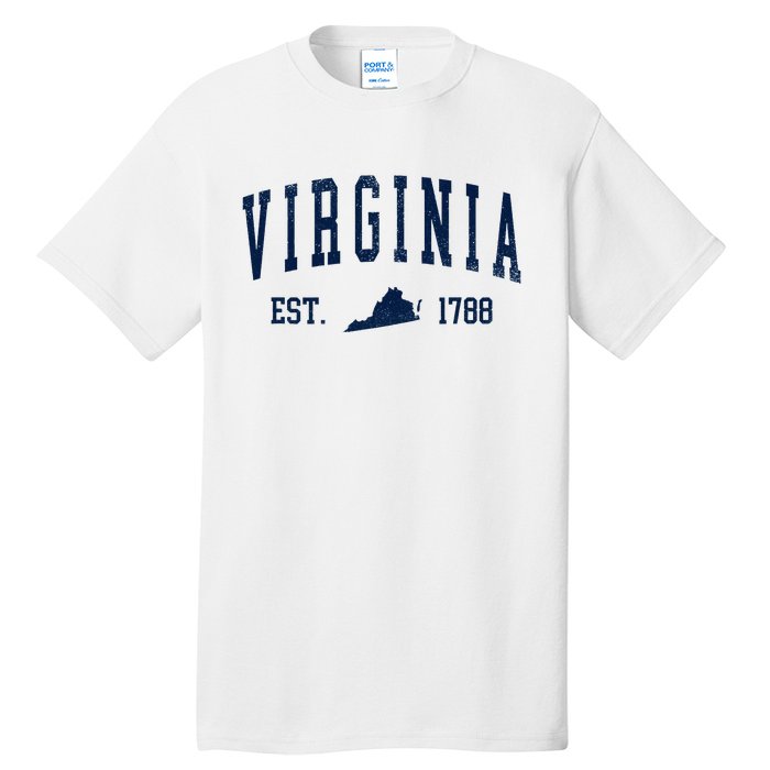 Virginia Map 1788 Vintage Souvenirs Virginia Tall T-Shirt