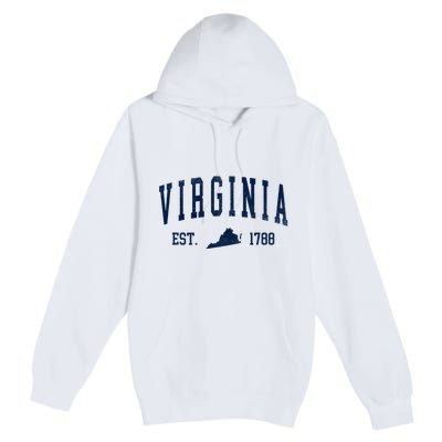 Virginia Map 1788 Vintage Souvenirs Virginia Premium Pullover Hoodie