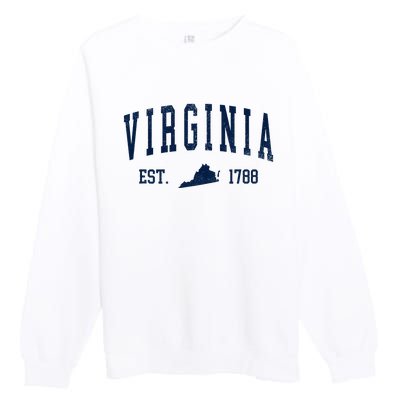 Virginia Map 1788 Vintage Souvenirs Virginia Premium Crewneck Sweatshirt